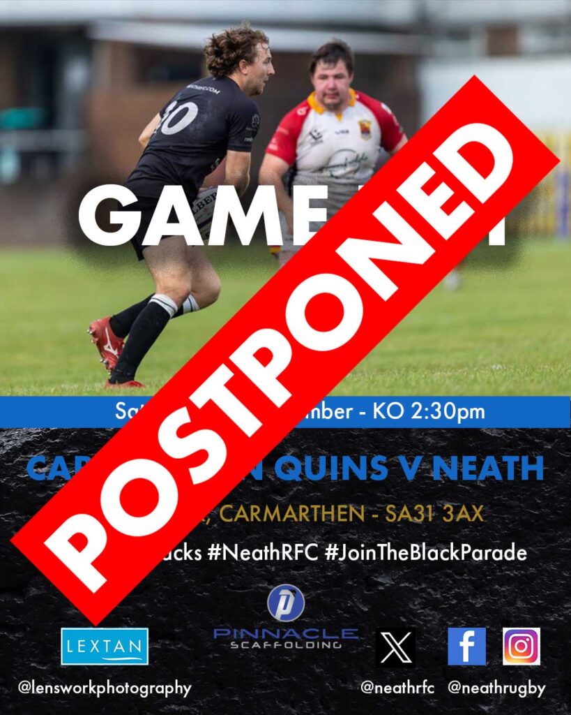GAME OFF - HEAVY RAIN WINS THE DAY - Neath RFC